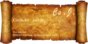 Csókás Jolán névjegykártya