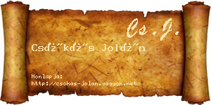 Csókás Jolán névjegykártya