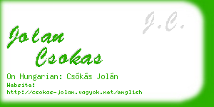 jolan csokas business card
